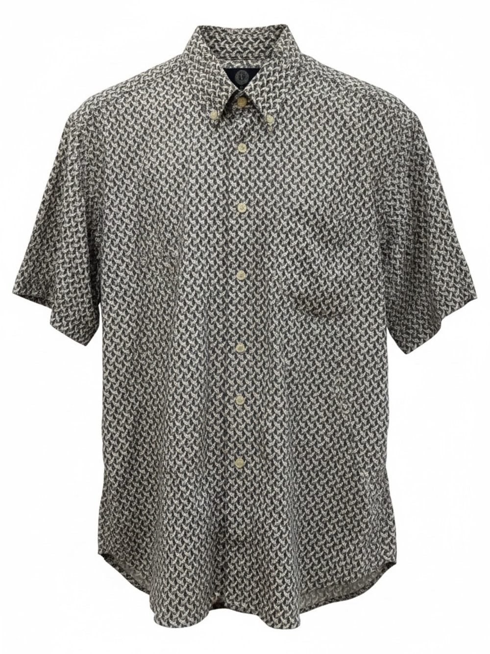 Viyella Men’s L Bird Print 100% Cotton Short Sleeve Button-Down Made in Canada - Picture 3 of 10